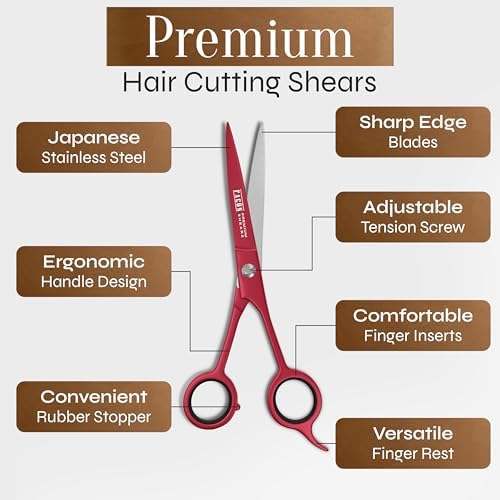 Facón Hair Cutting Scissors - Professional Hair Scissors 6.5 Inch Razor Edge Barber Shears Salon Hair Cutting Shears - Japanese Stainless Steel - Precision Cutting Premium Shears for Men, Women & Kids - Image 6