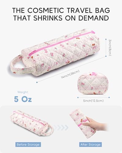 2Pcs Hair Tool Organizer Quilted Carrying Case for Shark Hair Air Wrap Dryer Case Mothers Day Gifts Cosmetics Toiletry Organizer for Girls Women (Cherry) - Image 4