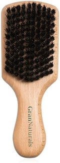 GranNaturals Soft Boar Bristle Slick Back Hair Brush - Hairbrush for Smoothing, Fades, Beards, 360 Waves to Style, Polish, & Lay Down Hair to Create a Sleek Ponytail Bun Hairstyle for Women & Men by GranNaturals