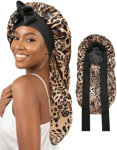 AWAYTR Long Satin Bonnet for Braids - Double Layer Hair Bonnet for Sleeping by AWAYTR