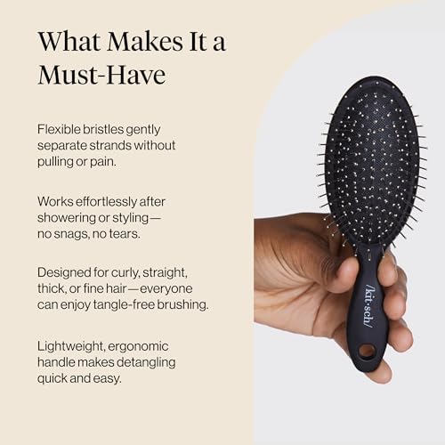 Kitsch Wet Dry Brush Detangler – Hair Brush for Women - Flexi Black - Image 5