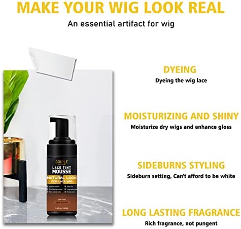 Lace Tint Melting Mousse for Wigs, Toupees, and Hairpieces - Natural Finishing Color and Glue Tool Set (Dark Brown) - Image 5