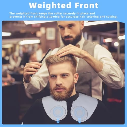 Professional Hair Cutting Cape with Geometric Grid Pattern, Longer Silicone Waterproof Cutting Mat,Neck Guide - Image 4
