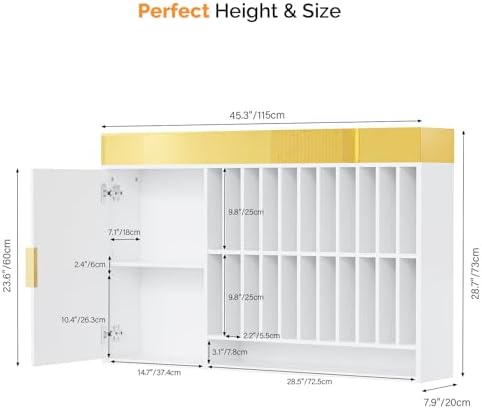 OmySalon Wall Mounted Salon Station, Cabinet with Hair Color Rack, Salon Color Rack Organizer with Adjustable Shelves, Barber Hair Dye Display for Hair Stylist, White Gold - Image 3