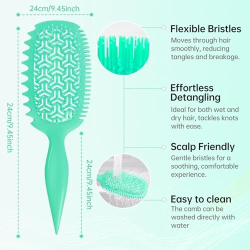 Curly Hair Lovers Gifts Detangler Wet & Dry Hair Brush for Women - Curl Defining Curly/Wavy Brush, Shower & Travel Friendly - Image 3