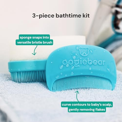 oogiebear Cradle Cap Brush Kit for Babies, 3 Piece Gentle Scalp Care Set - Image 3