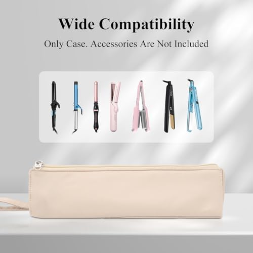 Hair Tools Travel Bag for T3 SinglePass Curl X, Heat Resistant Curling Iron Case for Bio Ionic, Hair Tool Organizer for Home and Travel (Apricot) - Image 6