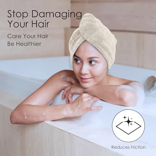 TENSTARS Hair Towel Wrap for All Hair Types, 5 Pack Microfiber Turban - Image 2