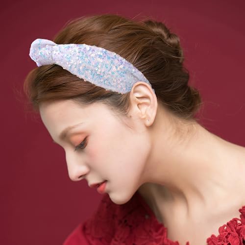 Sequin Headbands for Girls, 4 Pack Knotted Headband for Girls, Sparkly Girl Hair Bands Glitter Hair Accessories for Girl and Women,diademas para niñas - Image 7