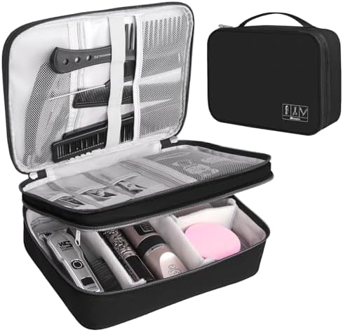 Barber Case Barber Tool Bags Barber clipper Bag Barber Cases for Clippers and Supplies Professional Barber Accessories Kit Hair Cutting Scissors Storage Bag Shaving Kits (Black) by AIHOPESTO