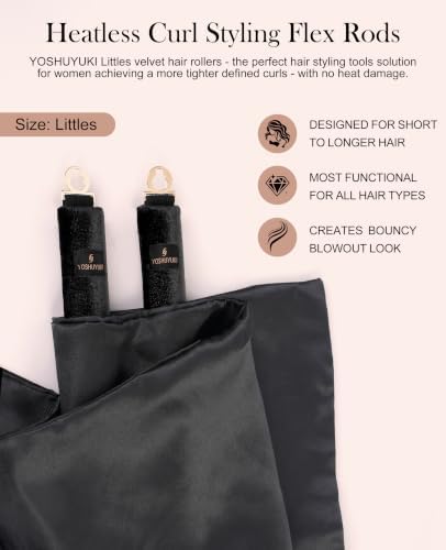 YOSHUYUKI Velvet Heatless Curls Overnight Flexible Curling Rods Heatless Curlers No Heat Damage Foam Hair Rollers for Short Long Hair to Sleep in with Triangular Satin Scarf - Image 3