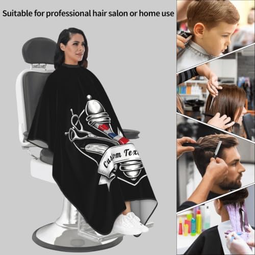 55x66in Black Custom Barber Cape, Personalized Designer Barber Cape for Salon, Gifts for Birthday Christmas - Image 5