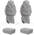 2 Pack Microfiber Hair Towel XL 41" x 24" Fast Dry, Soft, Absorbent by BEofferDirect