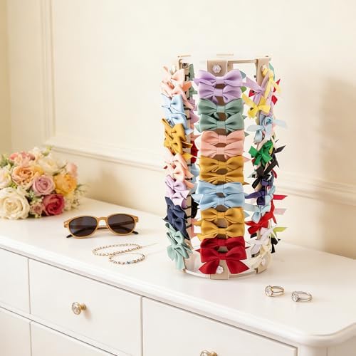 Bow Organizer for Girls - Large Capacity Hair Clip Organizer, Effortless Hair Bow Holder for Home Dresser, Perfect for Gifting, Essential Storage Solution for Girls (Beige - Image 5