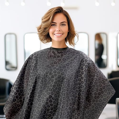 Waterproof Leopard Hairdresser Cape - Cheetah Hair Cutting and Shampoo Capes - Image 2