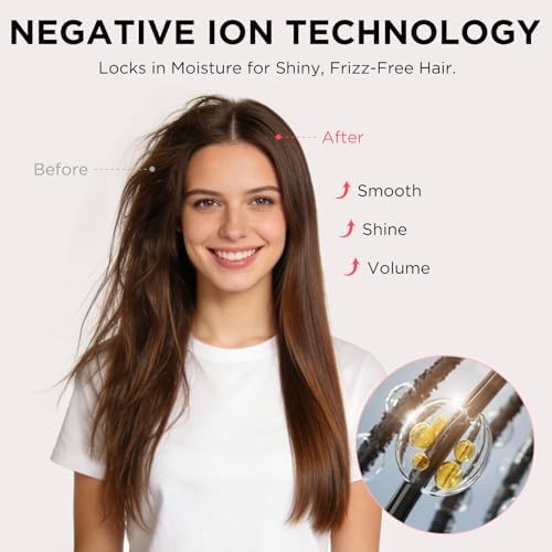 Aima Beauty Ceramic Blow Dryer Brush, One-Step Styler Volumizer, Pink - Image 4