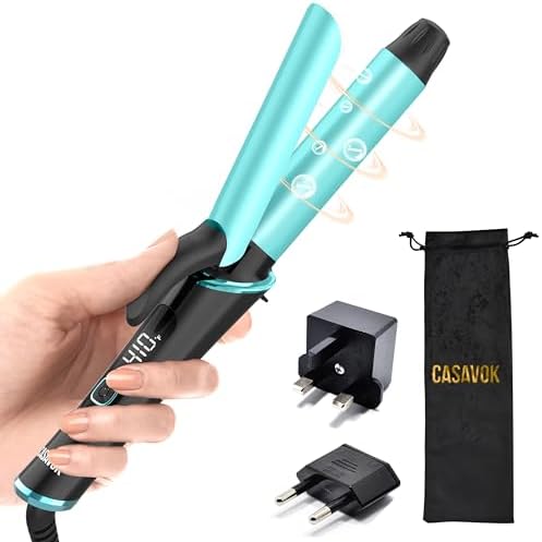 Mini Travel Curling Iron 1 Inch,Dual Voltage with European Plug Adapter by Casavok