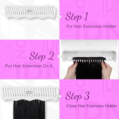IDN BEAUTY Hair Extension Holder Stand for Styling, 4 Installation Modes With Tool, Hair Extension Holder Designed to Securely Hold Your Extensions for Washing, Styling, Packing and Storing (White) - Image 3