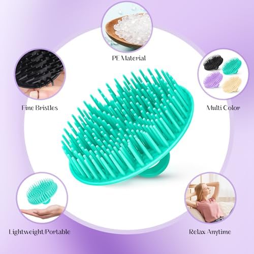 4PCS Hair Scalp Scrubber Massager Brush Head Exfoliator Shower Shampoo Comb - Image 3
