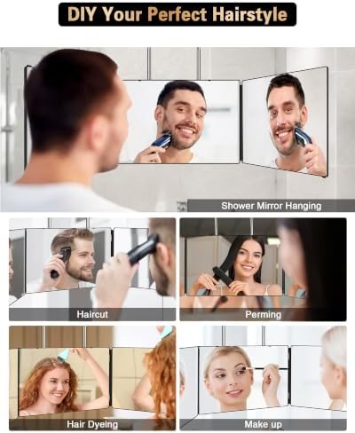 JUSRON 360 Viewing Angle Self Hair Cutting Mirror Shower Mirror - Image 4