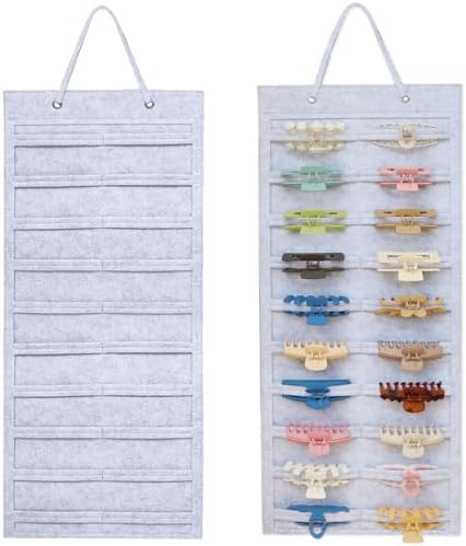 SMUK Claw Clip Organizer for Women, Hanging Mount Hair Clips Holder Organizer for Girls, Hair Bow Claw Clip Stand Storage for Wall, Door, Closet by SMUK