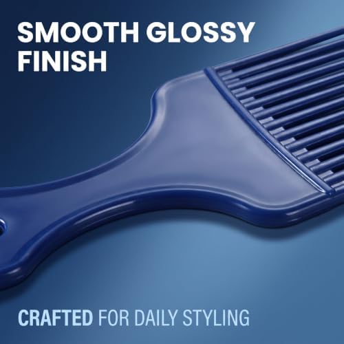 2Pcs Blue Salon-Style Hair Pick and Barber Comb - Pick Comb for Curly Hair and Parting Care for Thick Quality Barber Supplies, Styling Tools and Appliances - Image 5