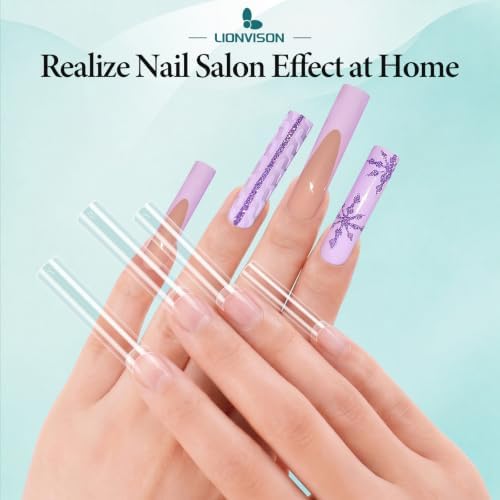 LIONVISON XXL Nail Tips Square: 504PCS Half Cover No C Curve Nail Tips - Image 4