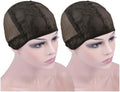 2 Pcs Double Lace Wig Caps with Adjustable Straps Swiss Lace Hairnet on the Back for Making Wig (Dark Brown XL) by YTBYT