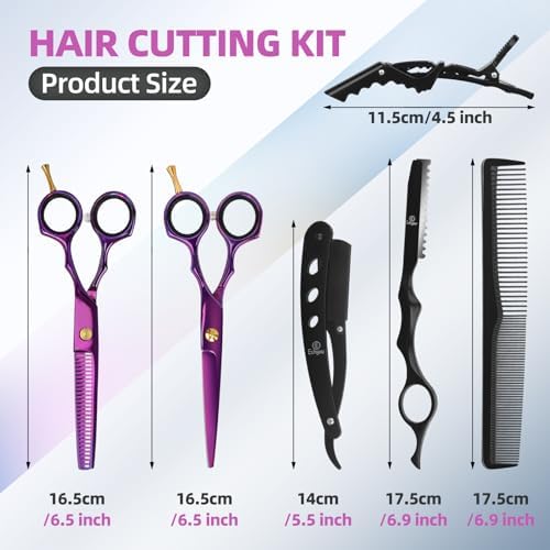 Professional Hair Cutting Scissors - 9 PCS Haircut Scissors Set - Image 2