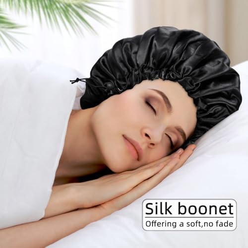 Edoneery Satin Bonnet for Sleeping Women, Double Layer Adjustable Sleep Cap - Image 3