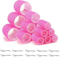 18 Pcs Velcro Hair Rollers, Self Adhesive Hair Rollers for Women with 3 Sizes (6 Large, 6 Medium, 6 Small) with 10 Metal Hair Clips, Volume Curling Tools for Long Medium Short Hair by Unknown