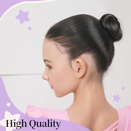 FANDAMEI 30cm Hair Net for Kids, Invisible Hair Nets 20PCS with 40PCS U Shaped Hair Pins, Hair Nets for Buns, Bun Hair Nets for Ballet Girls Hair Accessories Set for Women, Girls-Black - Image 5