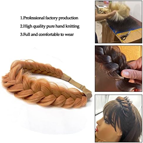 Synthetic Hair Braided Headband Classic Wide Strands Wedding Disorderly Fluffy Braids Wig Band Women Beauty Accessory - Image 7