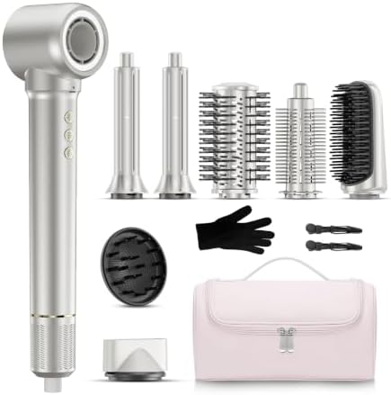 9-in-1 Hair Dryer Brush Kits, Curly Hair Dryer with Diffuser for Women by KKZN