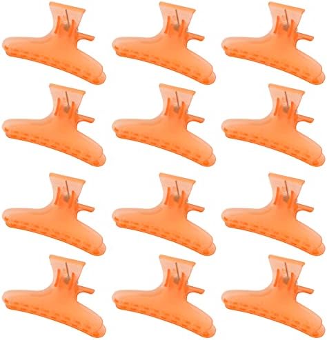 Ondder Hair Clips for Styling - Orange Butterfly Claws Clamps Pro Salon Clips for Cutting, Coloring, and Hair Accessories for Women Girls by Ondder