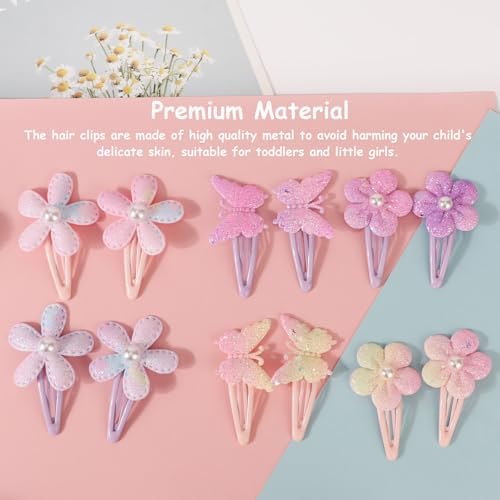 DRESHOW BQUBO 36 Pcs Toddler Hair Ties Clips for Girls Cute Hair Accessories Baby Flower Butterfly Ties Clips Colorful Snap Hairpins Rubber Bands for Baby Toddler Girls Kids - Image 5