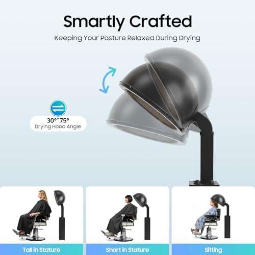 1200W Professional Hooded Hair Dryer, Salon Stand Hair Dryer - Image 4