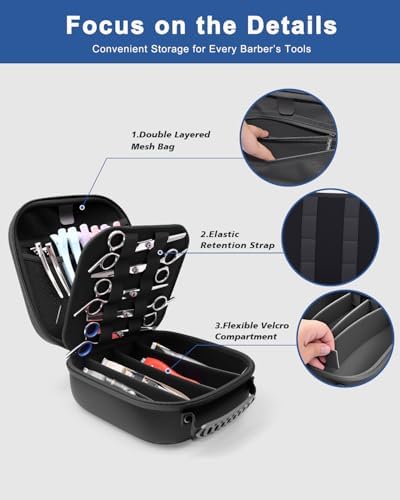 Portable Hard Travel Case for Hair Clippers & Hair Cutting Barber Supplies - Image 5