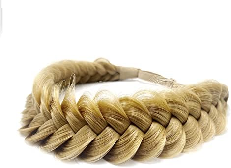 Synthetic Hair Braided Headband Classic Wide Strands Wedding Disorderly Fluffy Braids Wig Band Women Beauty Accessory - Image 2