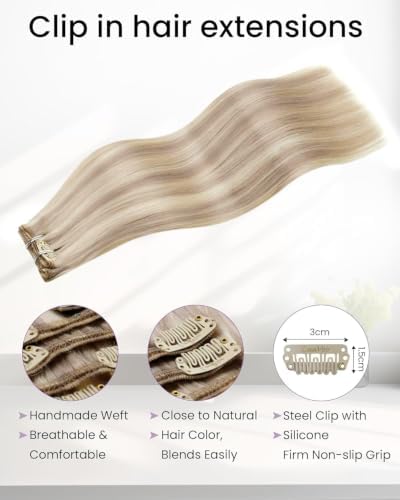 LaaVoo Clip In Hair Extensions, easy to remove, 18 Inch 5Pcs 80g - Image 3