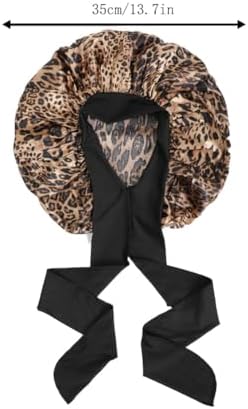 Satin Bonnet for Sleeping Women Leopard Print - Image 2