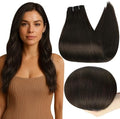 Full Shine Sew In Weft Extensions Human Hair Dark Brown 18 Inch 105g by FullShine