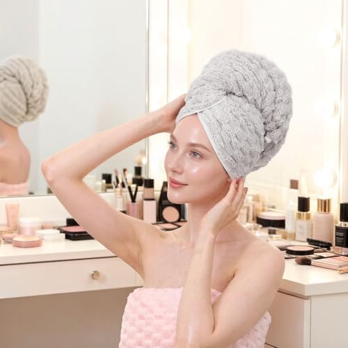 Super Soft Microfiber Hair Towels 2-Pack Lage Size (24x42 inch) for Women - Image 5