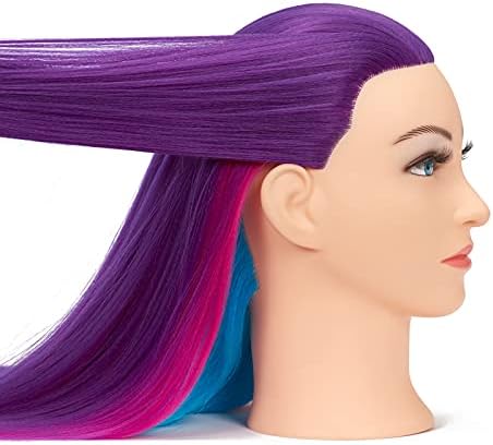 26"-28" Synthetic Fiber Hair Mannequin Head Styling Training Head Doll Head - Image 4