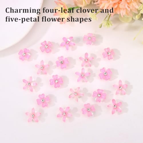 Pink Mini Flower Hair Clips Claw Clips, Hair Clips For Styling Y2K - Image 5