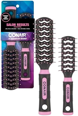 Conair Hair Brush Set, Salon Results, Full-Size & Mid-Size, Pink by conair