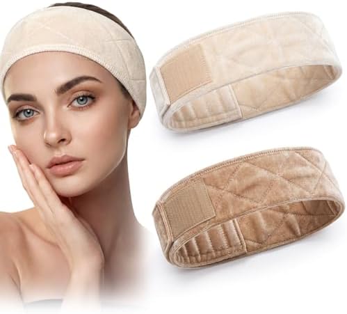 EBOOT 2 Pack Velvet Wig Band Adjustable No Slip Wig Grip, Nude and Beige by eBoot
