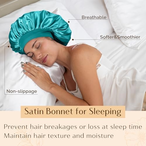 YANIBEST Soft Satin Bonnet for Men Women, Sleep Cap to Maintain Moisture - Image 4
