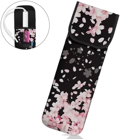 Generic Cherry Blossoms Hair Flat Iron Storage Bag - Travel Holder Case - Large Capacity Neoprene Pouch for Curling Iron Straightener - Portable Hair Tools Organizer - Image 2