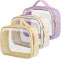 PACKISM Clear Makeup Bag Travel - TSA Approved Toiletry Bag, 3 Pack by Packism